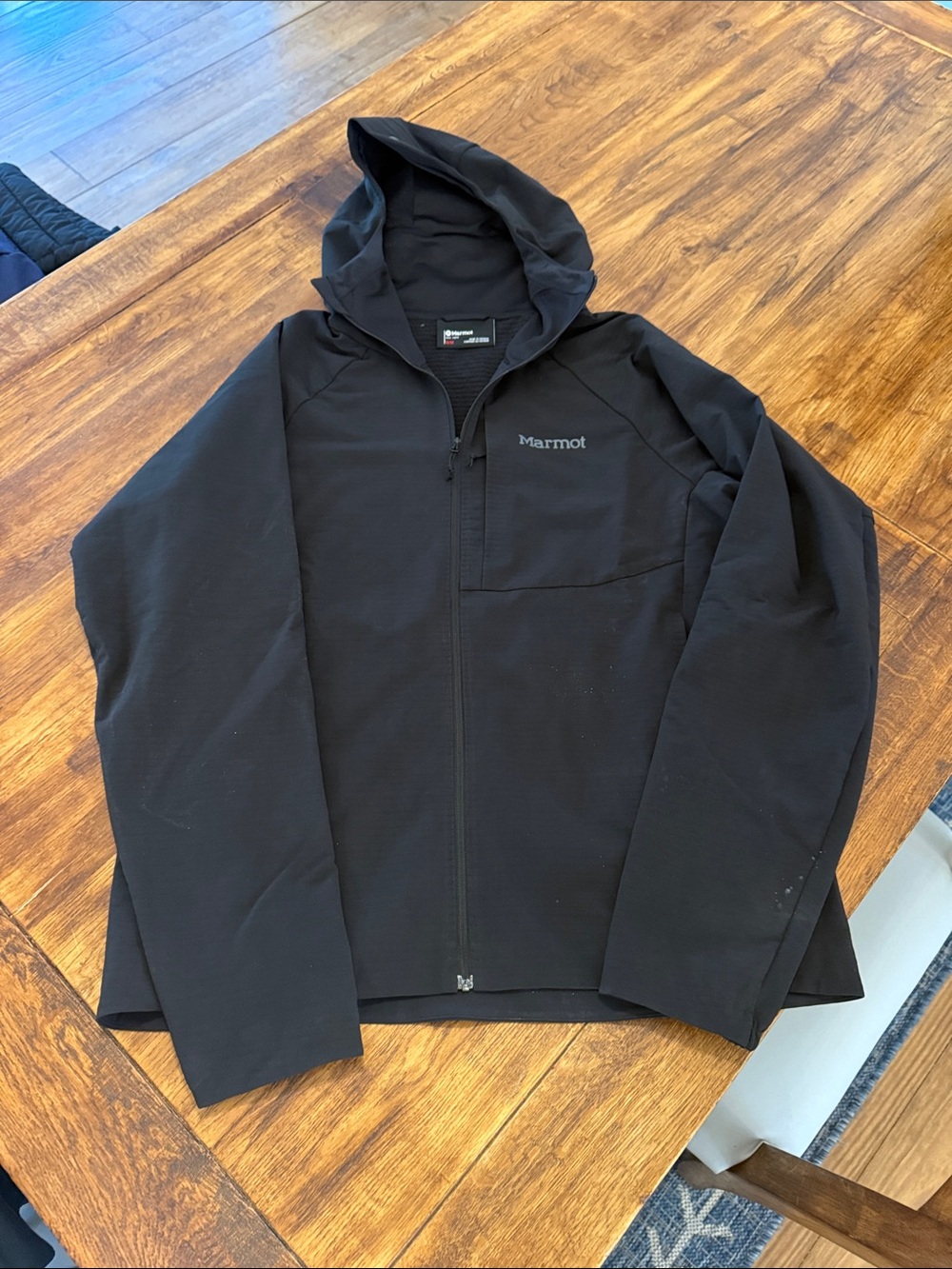 Marmot Men's Black Hooded Softshell Performance Jacket